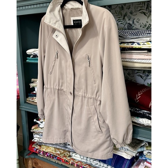 Braetan Women's Small Light Brown Soft Casual Rain Chore Coat Windbreaker - Picture 2 of 9